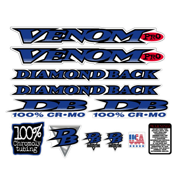 1997 Diamond Back Venom PRO decal set BMX Products USA