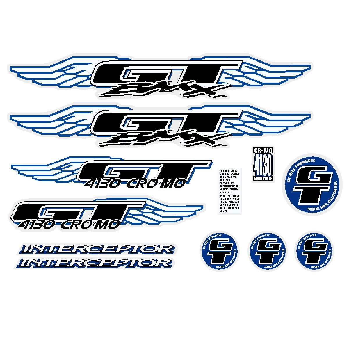 1997 GT BMX - Interceptor - decal set - for green frame | BMX