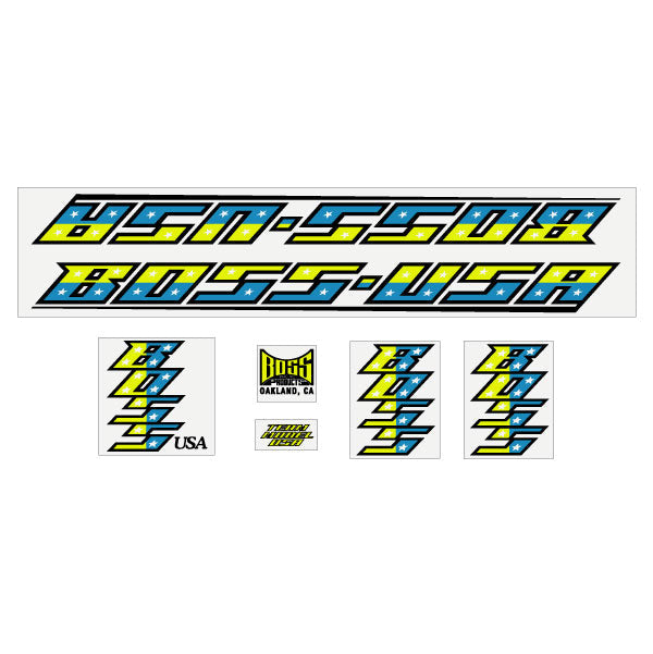 Bannière BMX Boss Racing - 3 X 2 Pieds - Bleu Et Jaune - Neuve