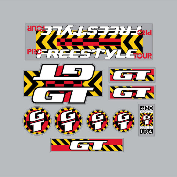 1990 GT BMX - Pro Freestyle TOUR - on Clear decal set