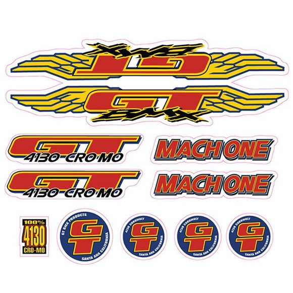 1996 GT BMX - Mach One - For colored frames - decal set