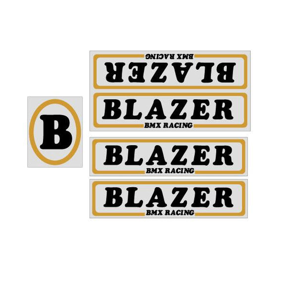 Blazer - Black and gold on clear decal set
