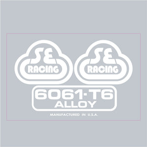 SE Racing 6061 seat mast decal - white/clear