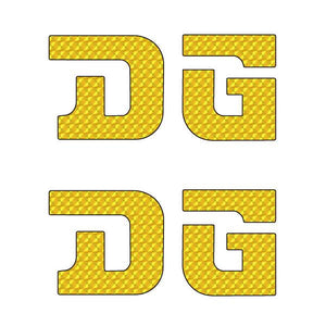 DG gusset STRAIGHT D decal pair YELLOW