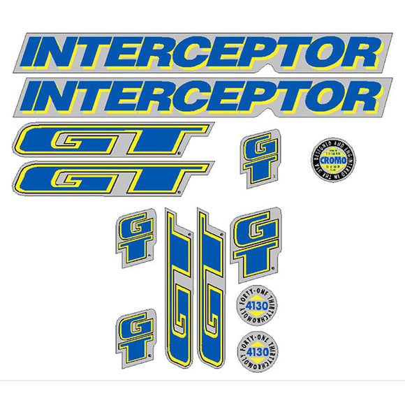 1992 GT BMX - Interceptor - Chrome - decal set