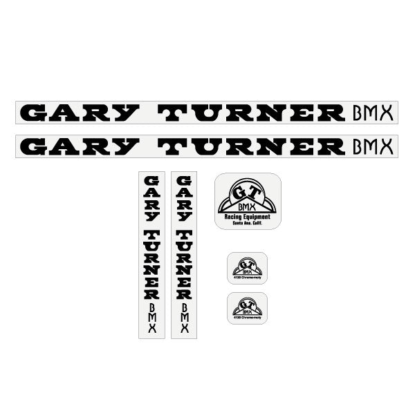 GT Gary Turner Gen 1 Black on Clear decal set BMX Products USA