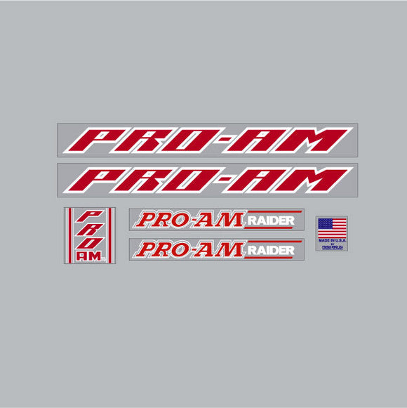 Panda - Pro-AM RAIDER - Red & White on clear Decal set