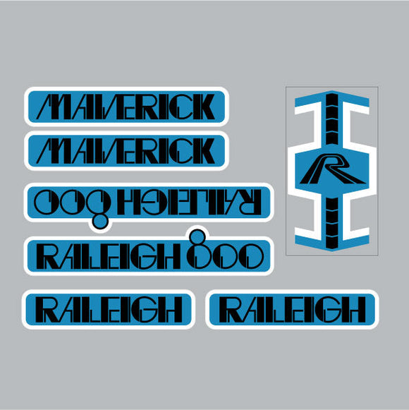 Raleigh - Maverick - BLUE bmx decal set