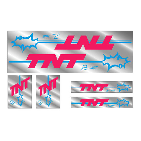 TNT - Pink & blue 24 Cruiser chrome decal set