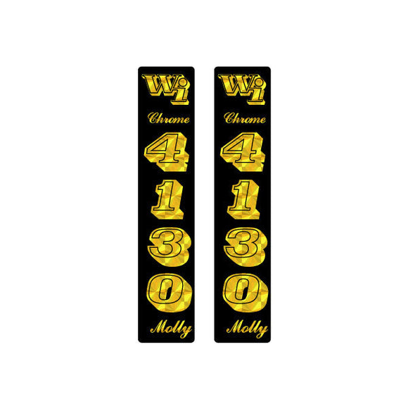 Webco - Prism 4130 black yellow gold fork decals