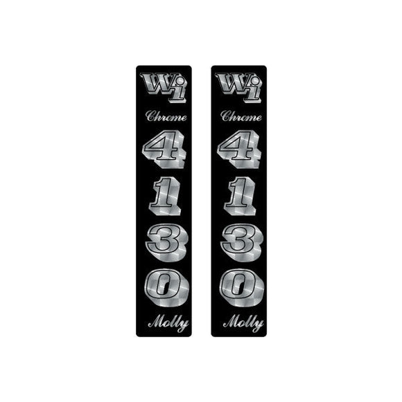 Webco - Prism 4130 black silver fork decals