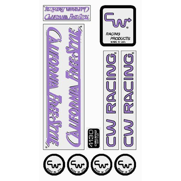 CW - California Freestyle 84/85 Lavender on CLEAR Decal set