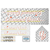 1985 Diamond Back - Viper - for chrome frame decal set - fluorescent red/orange