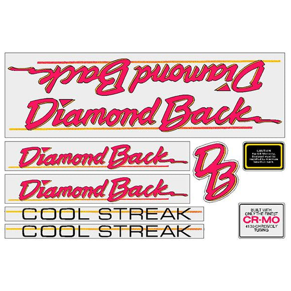 1986 Diamond Back - Cool Streak - for aqua frame decal set