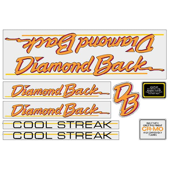 1986 Diamond Back - Cool Streak - for grey frame decal set