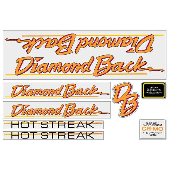 1986 Diamond Back - Hot Streak - for grey frame decal set