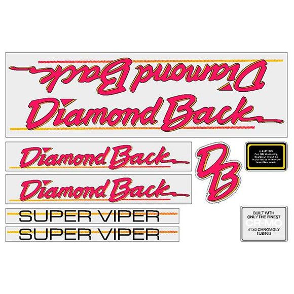 1986 Diamond Back - Super Viper - for chrome frame decal set