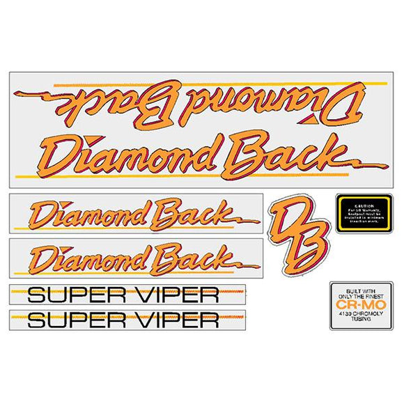 1986 Diamond Back - Super Viper - for grey frame decal set