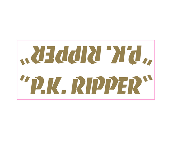 SE Racing - P.K. Ripper down tube decal - gold on clear