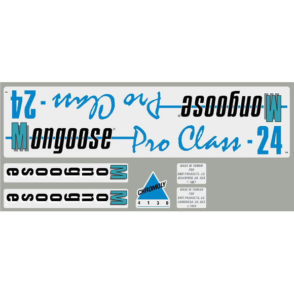 1987-88 Mongoose - Pro Class 24 decal set