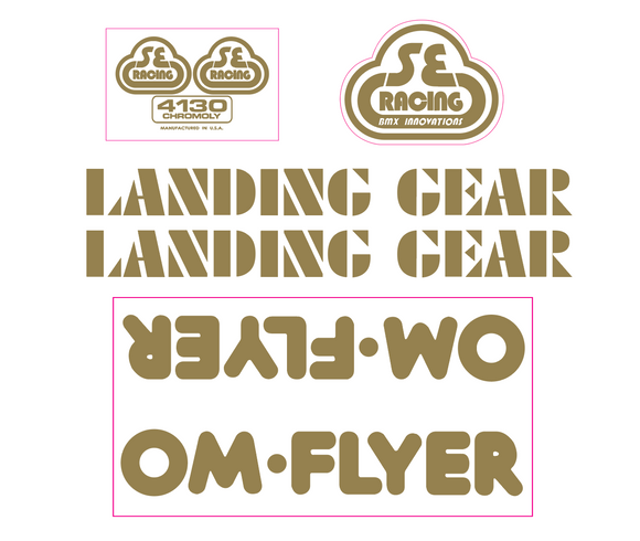 SE Racing - OM Flyer Decal set - gold on clear