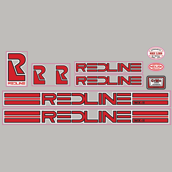 1982 Redline MX-II late font decal set