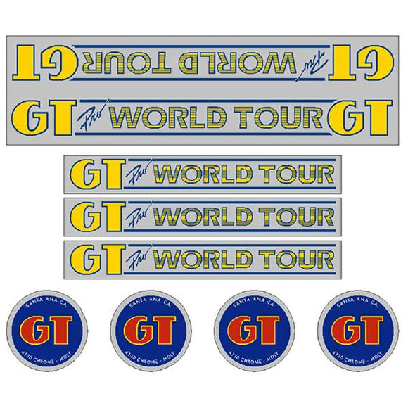 1984-85 GT BMX - Pro World Tour - Chrome - decal set