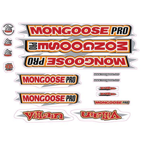 2000 Mongoose - Villain Red Black - Decal set