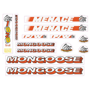 1994 Mongoose - Menace - Yellow & Orange Decal set