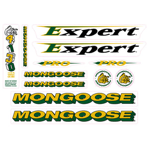 1995 Mongoose - Expert Pro - Yellow & Dark Teal Decal set