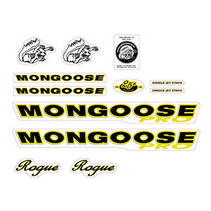 1999 Mongoose - Rogue Pro Black Yellow - Decal set