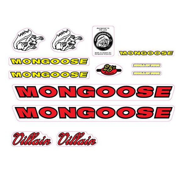 1999 Mongoose - Villain - for chrome frame Decal set
