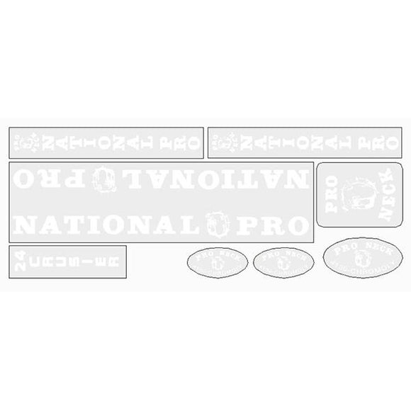 Pro Neck - National Pro - Cruiser 24 white on clear decal set