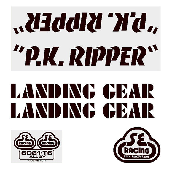 SE Racing - P.K. Ripper Decal set - black on clear