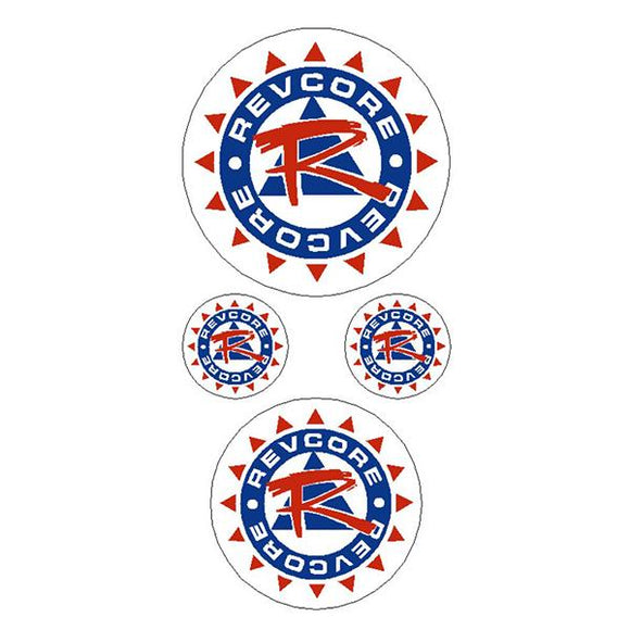 REVCORE - Blue red on WHITE - round decal pack