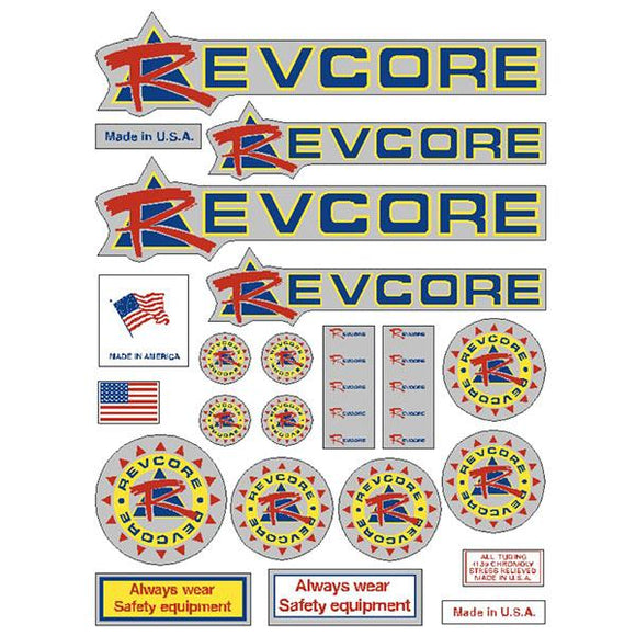 REVCORE - Gen 2 Blue triangle on chrome decal set
