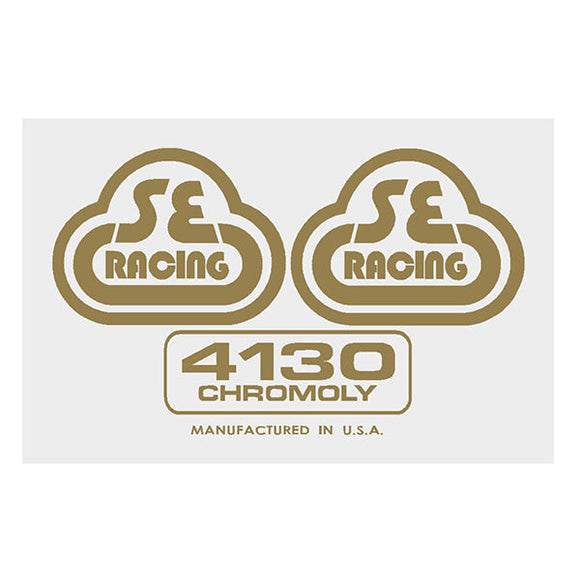SE Racing - Seat tube decal - 4130 gold on clear