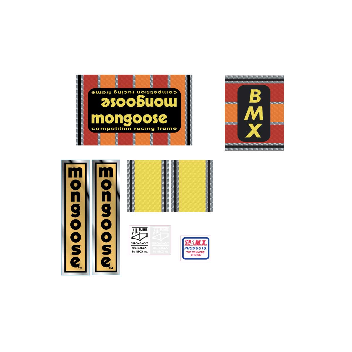 1978 Team Mongoose decal set | BMX Products USA