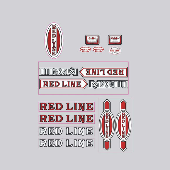 1979-80 Redline MX-II early font decal set | BMX Products USA