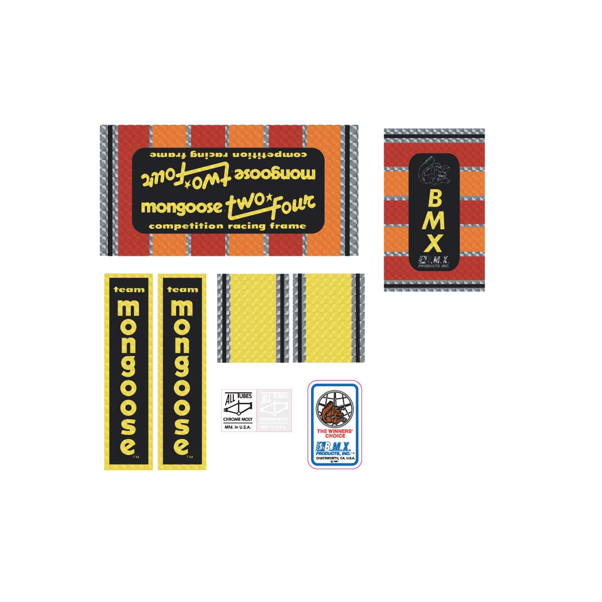 1982 Mongoose - Two/Six decal set | BMX Products USA
