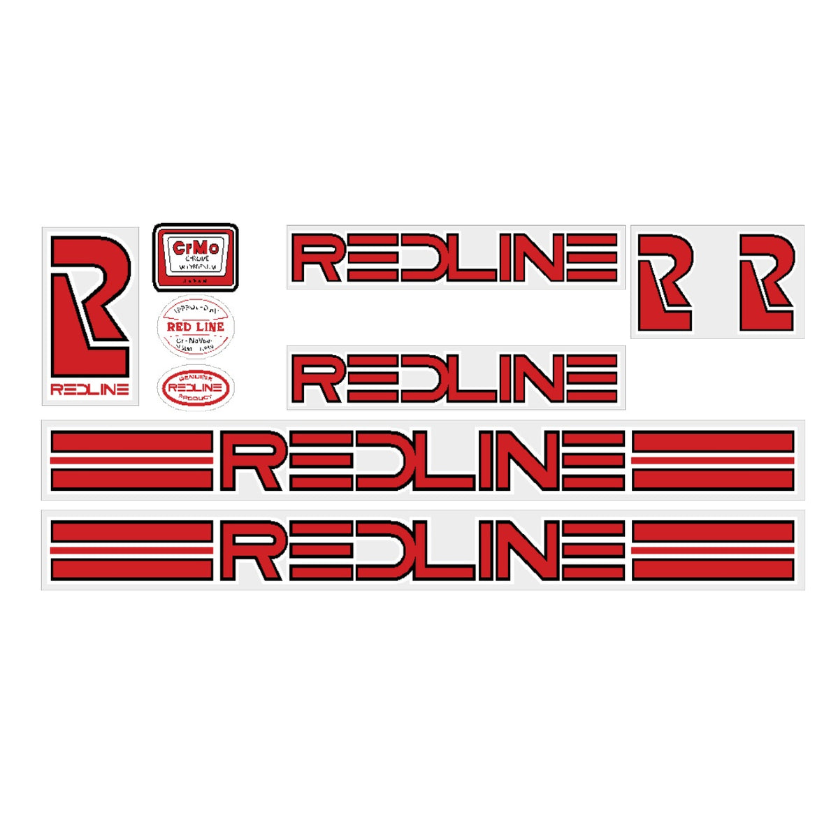 1982 Redline - late font Generic decal set | BMX Products USA