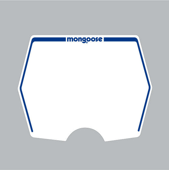 1982-1983 Mongoose - plate decal only - White with blue print