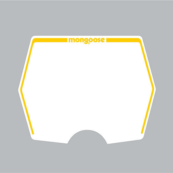1982-1983 Mongoose - plate decal only - White with Yellow print