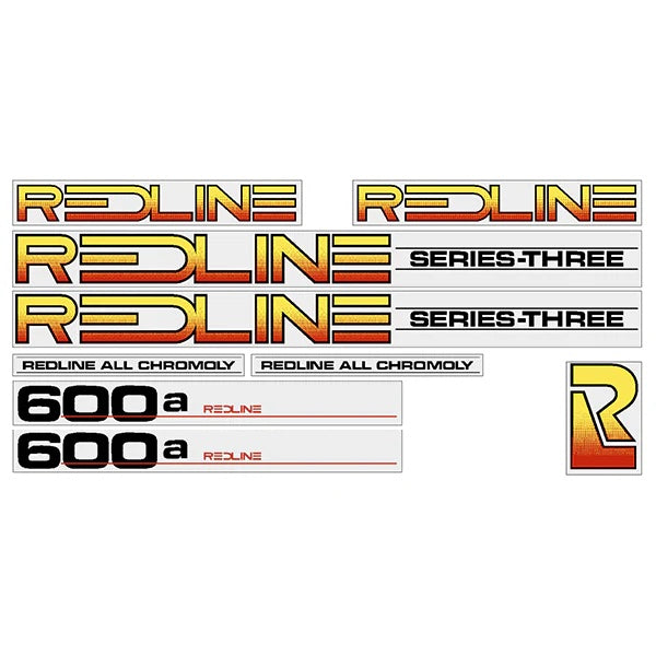 1984 Redline 600a Series-Three (BLACK) decal set - ALTERNATE version ...