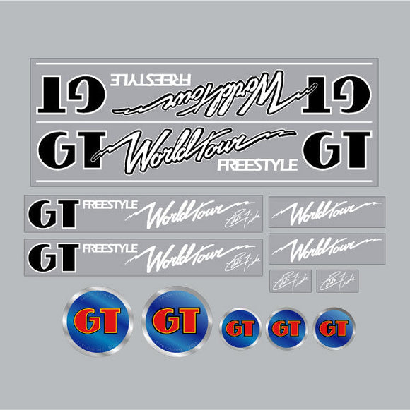 1985 GT BMX - World Tour Freestyle decal set on clear