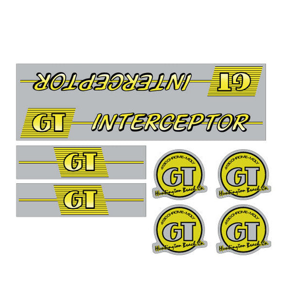 1986 GT BMX - Interceptor - satin chrome decal set