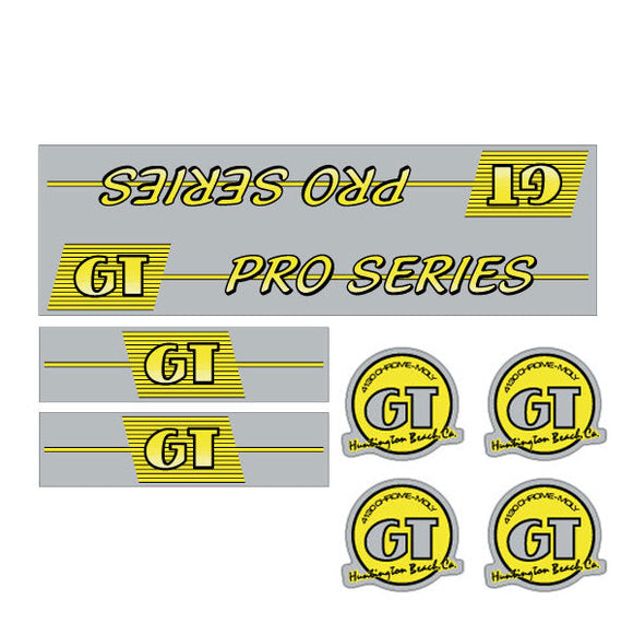 1986 GT BMX - Pro Series on satin chrome - decal set