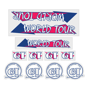 1986 GT BMX World Tour - Magenta and blue on clear - decal set