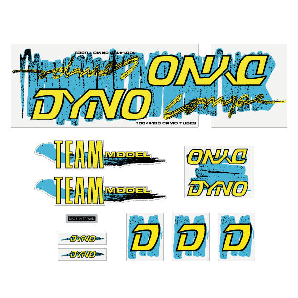1987 DYNO - PRO COMPE - TEAM on clear decal set | BMX Products USA