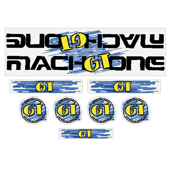 1989 GT - Mach One - Black on Clear - decal set | BMX Products USA